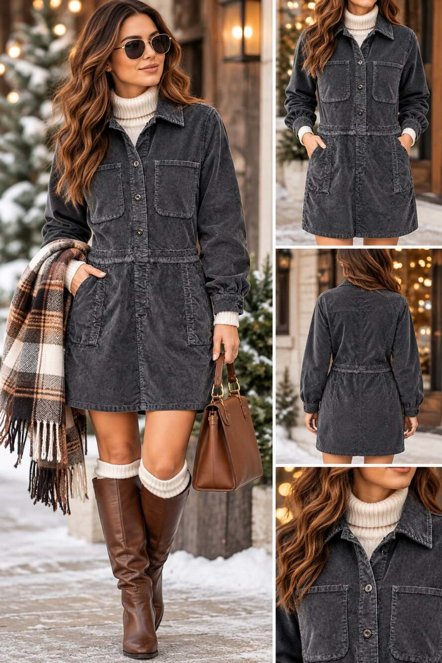 Lucky brand velvet Long Sleeve Dress Black Check small